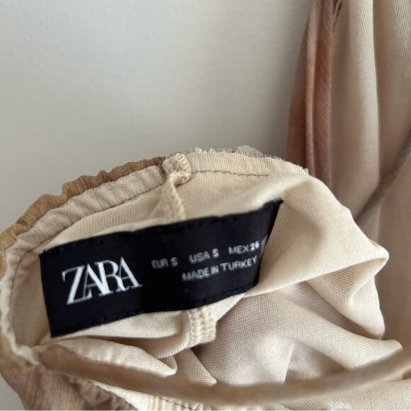 ZARA WOMEN SS24 TIE DYE PLEATED HALTER DRESS MULTICOLORED - Picture 6 of 11